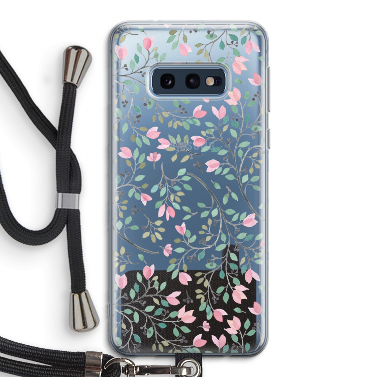 Sierlijke bloemen: Samsung Galaxy S10e Transparant Hoesje met koord