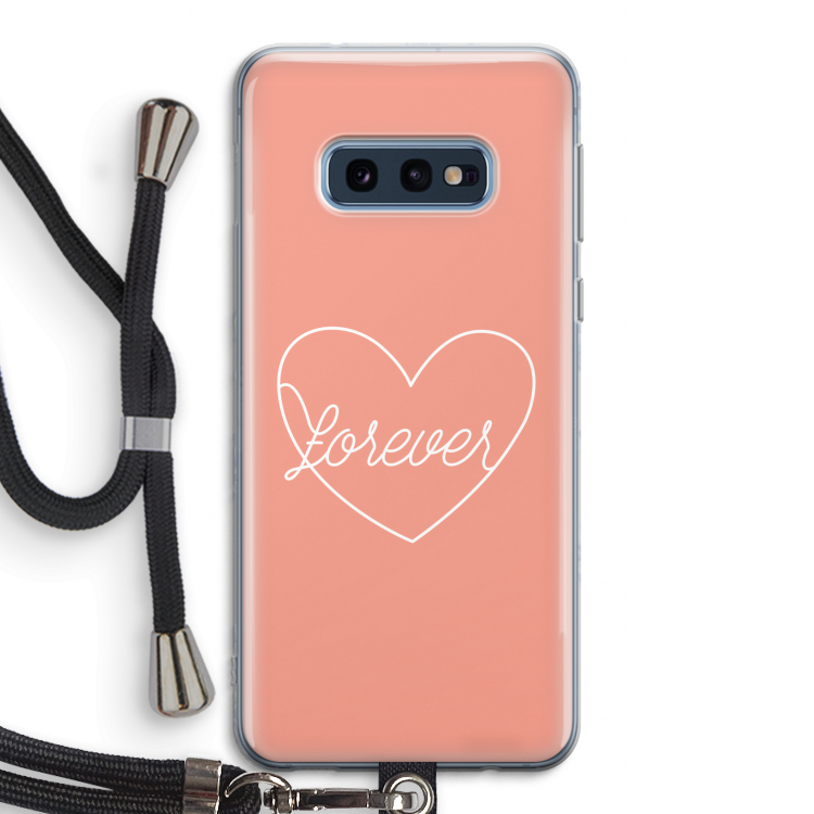 Forever heart: Samsung Galaxy S10e Transparant Hoesje met koord