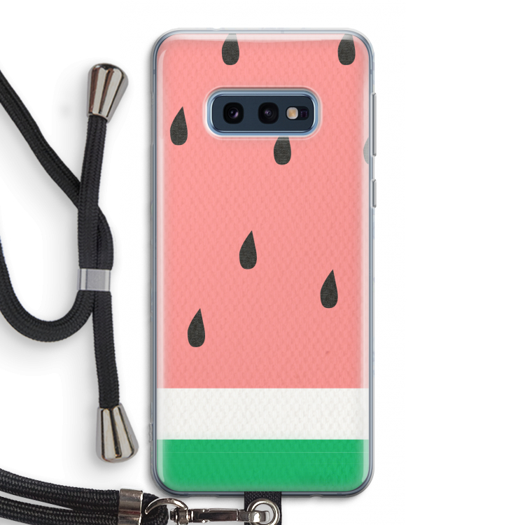 Watermeloen: Samsung Galaxy S10e Transparant Hoesje met koord