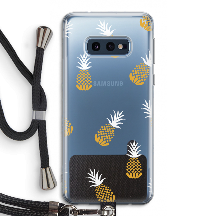 Ananasjes: Samsung Galaxy S10e Transparant Hoesje met koord