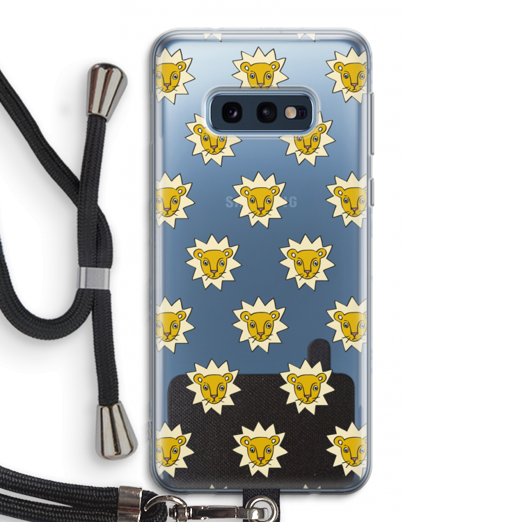 Leeuwenkoppen: Samsung Galaxy S10e Transparant Hoesje met koord