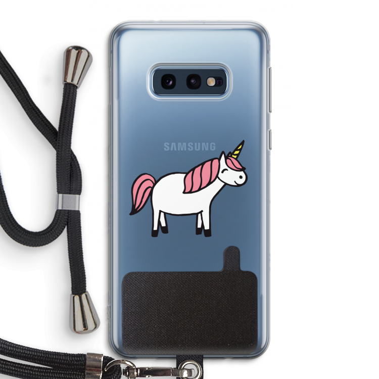 Eenhoorn: Samsung Galaxy S10e Transparant Hoesje met koord