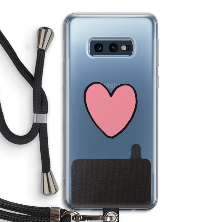 Hartje: Samsung Galaxy S10e Transparant Hoesje met koord