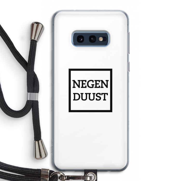 Negenduust vierkant: Samsung Galaxy S10e Transparant Hoesje met koord