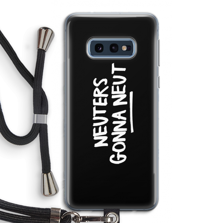 Neuters (zwart): Samsung Galaxy S10e Transparant Hoesje met koord
