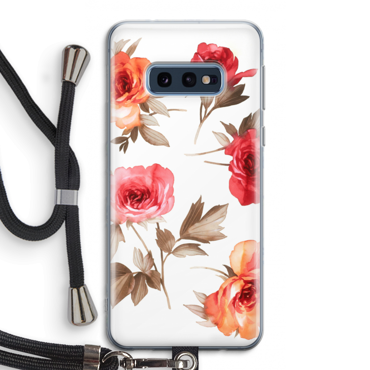 Roosjes: Samsung Galaxy S10e Transparant Hoesje met koord