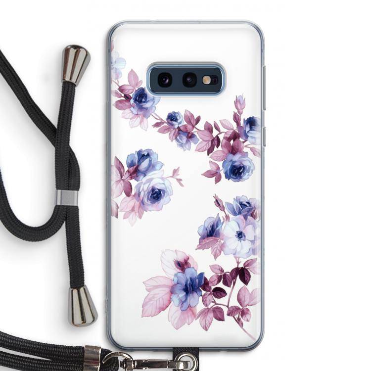 Waterverf bloemen: Samsung Galaxy S10e Transparant Hoesje met koord