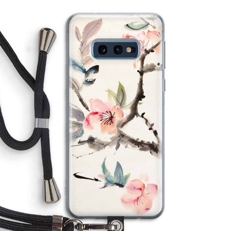 Japanse bloemen: Samsung Galaxy S10e Transparant Hoesje met koord