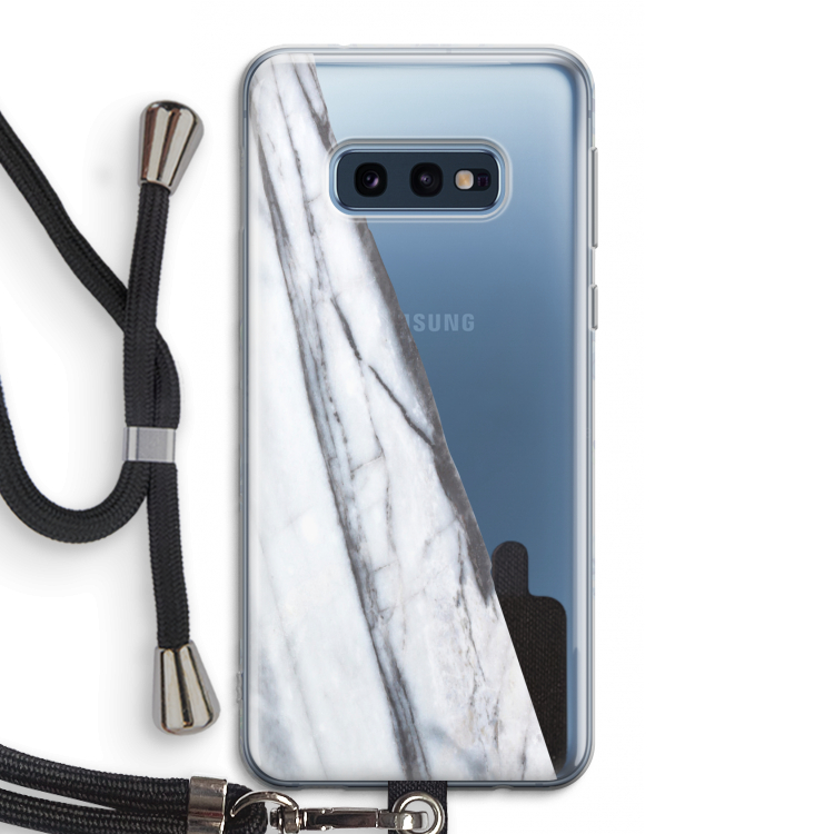 Gestreepte marmer: Samsung Galaxy S10e Transparant Hoesje met koord