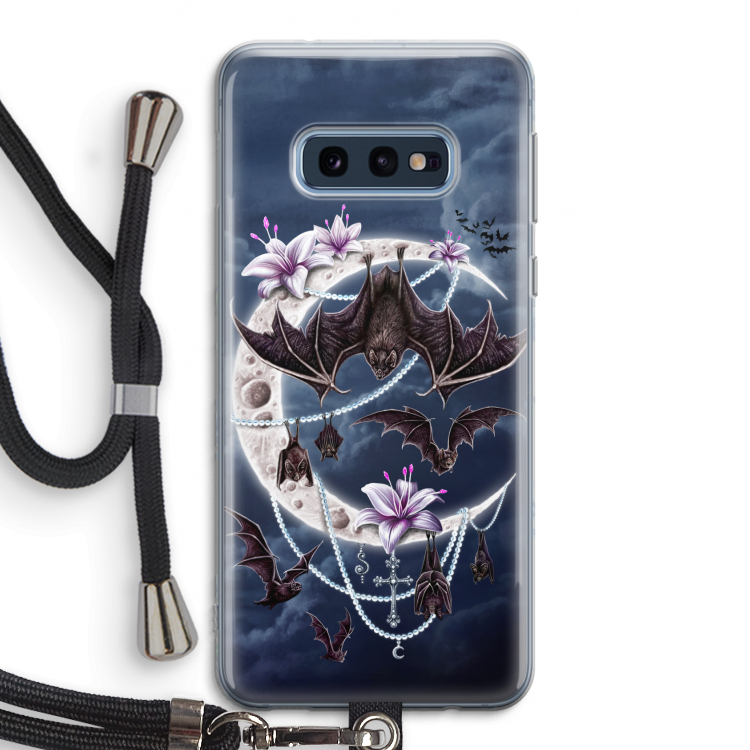 Vleermuizen Maan: Samsung Galaxy S10e Transparant Hoesje met koord