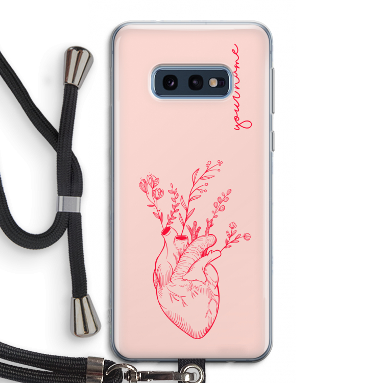 Blooming Heart: Samsung Galaxy S10e Transparant Hoesje met koord