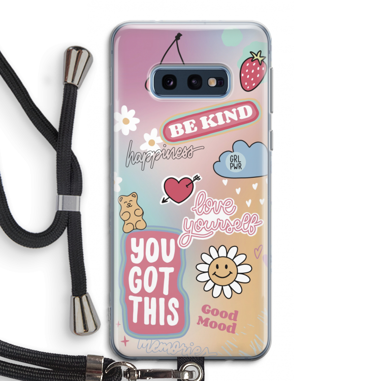 Positivity: Samsung Galaxy S10e Transparant Hoesje met koord