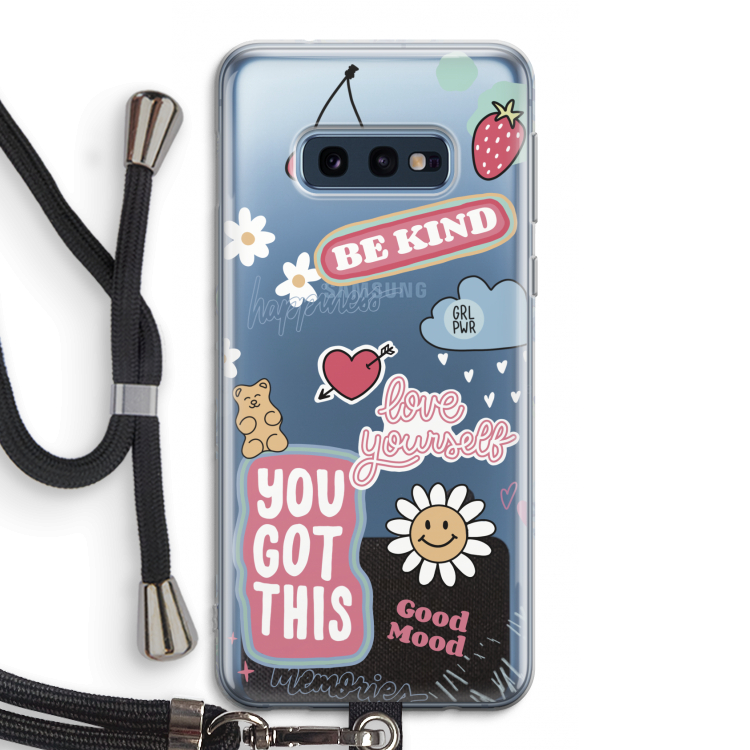 Positivity: Samsung Galaxy S10e Transparant Hoesje met koord