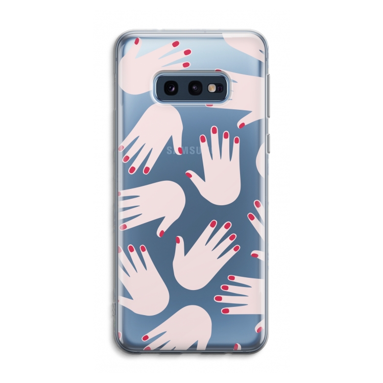 Hands pink: Samsung Galaxy S10e Transparant Hoesje