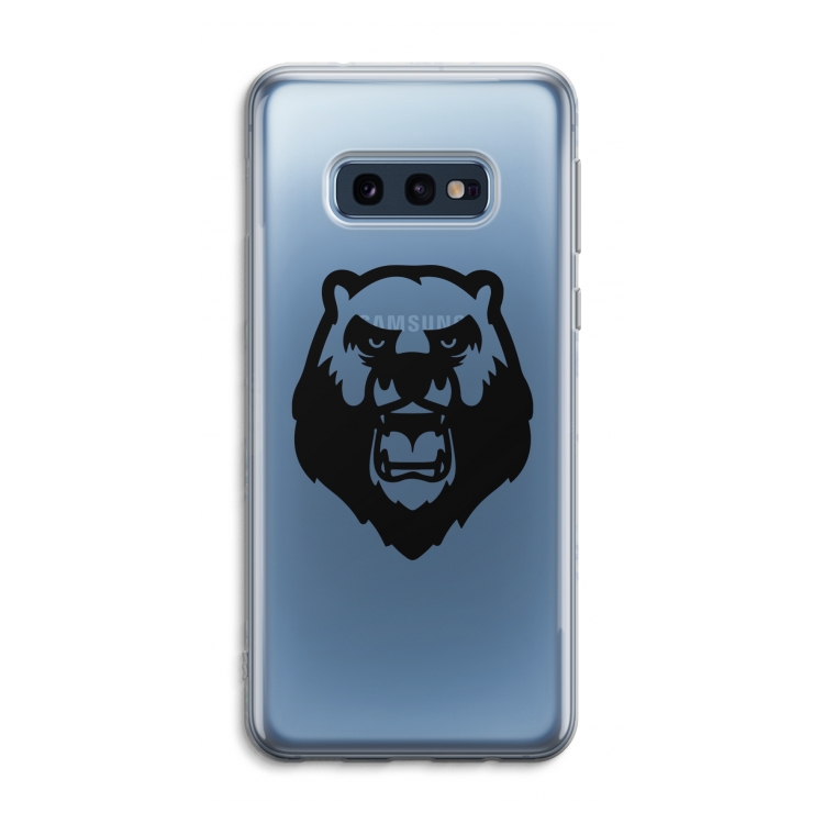 Angry Bear (black): Samsung Galaxy S10e Transparant Hoesje