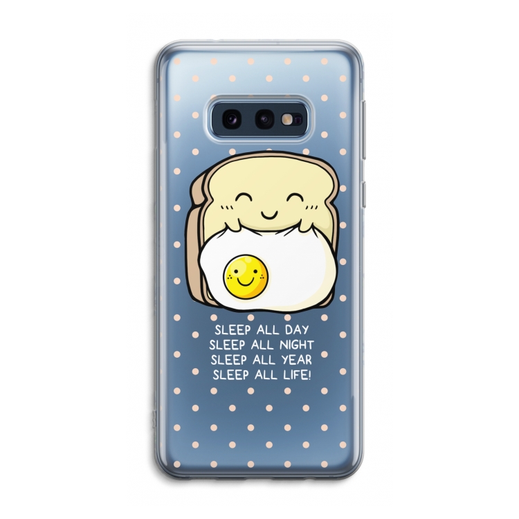 Sleep All Day: Samsung Galaxy S10e Transparant Hoesje