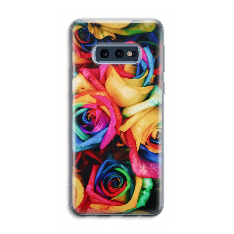 Neon bloemen: Samsung Galaxy S10e Transparant Hoesje