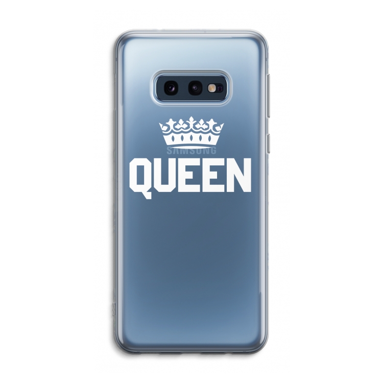 Queen zwart: Samsung Galaxy S10e Transparant Hoesje
