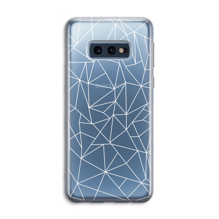 Geometrische lijnen wit: Samsung Galaxy S10e Transparant Hoesje