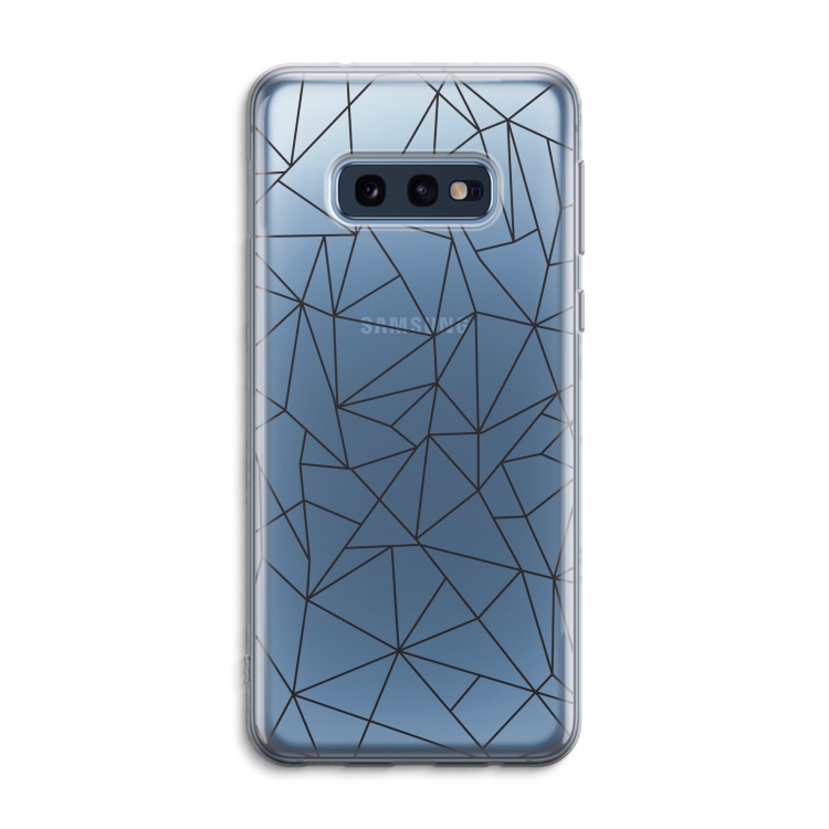 Geometrische lijnen zwart: Samsung Galaxy S10e Transparant Hoesje