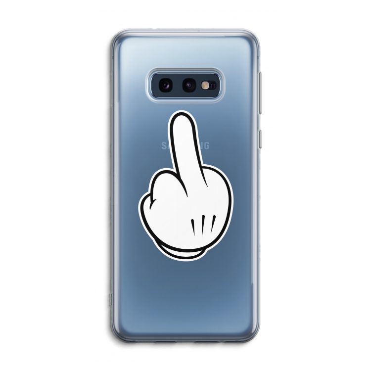 Middle finger white: Samsung Galaxy S10e Transparant Hoesje