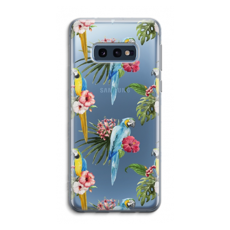 Kleurrijke papegaaien: Samsung Galaxy S10e Transparant Hoesje