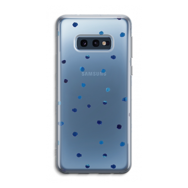 Blauwe stippen: Samsung Galaxy S10e Transparant Hoesje