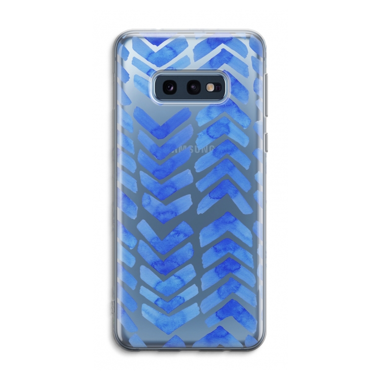 Blauwe pijlen: Samsung Galaxy S10e Transparant Hoesje