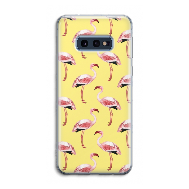 Flamingo's geel: Samsung Galaxy S10e Transparant Hoesje