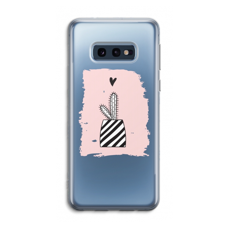 Zwart-wit cactus: Samsung Galaxy S10e Transparant Hoesje