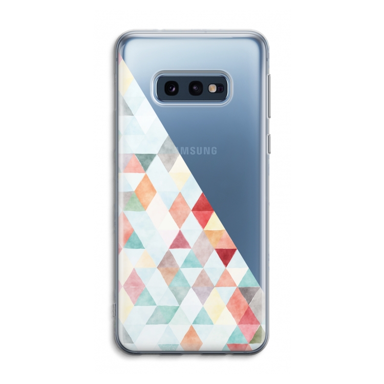 Gekleurde driehoekjes pastel: Samsung Galaxy S10e Transparant Hoesje