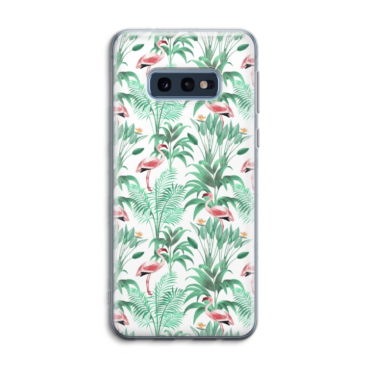 Flamingo bladeren: Samsung Galaxy S10e Transparant Hoesje