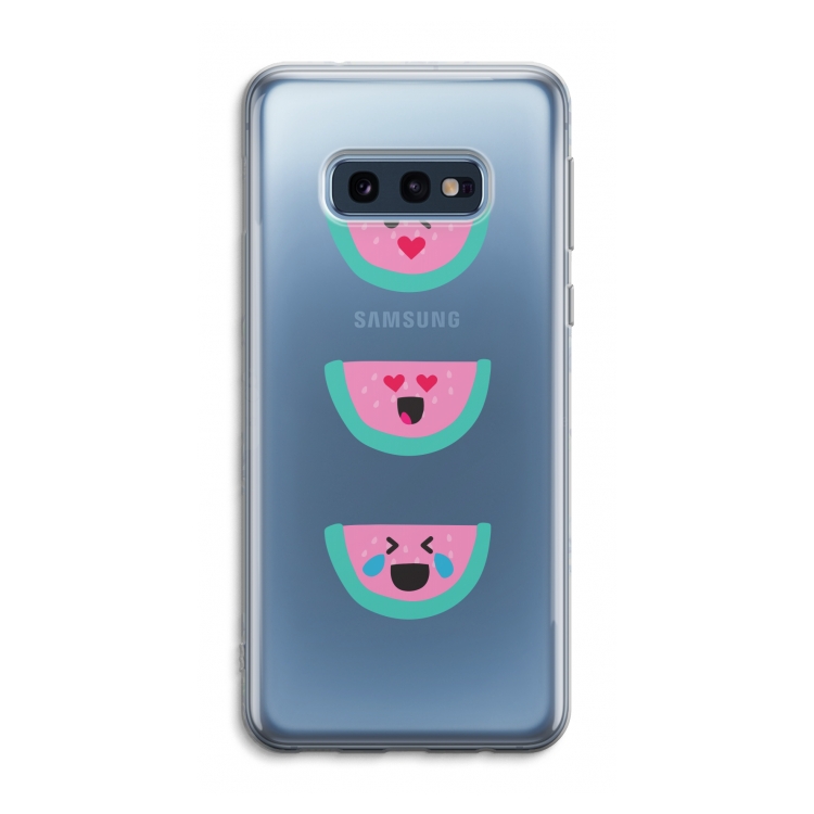 Smiley watermeloen: Samsung Galaxy S10e Transparant Hoesje
