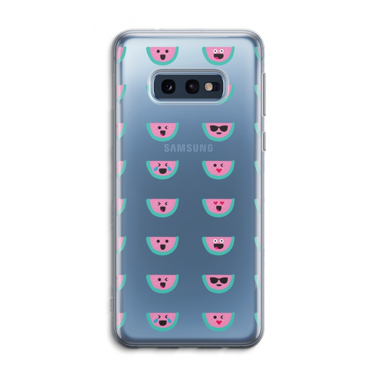 Smiley watermeloenprint: Samsung Galaxy S10e Transparant Hoesje