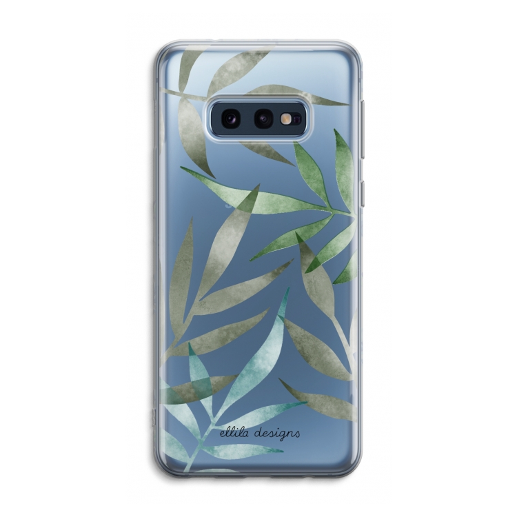 Tropical watercolor leaves: Samsung Galaxy S10e Transparant Hoesje