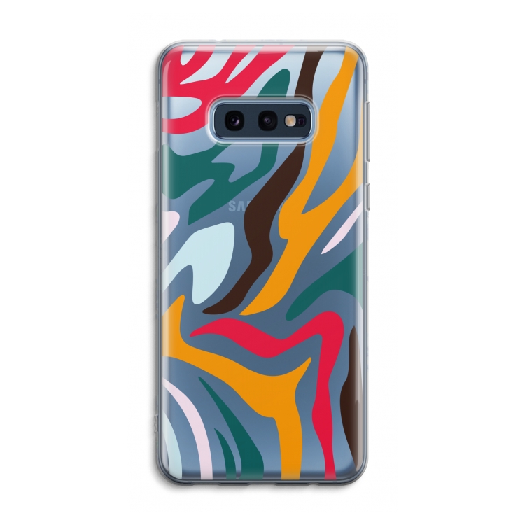 Colored Zebra: Samsung Galaxy S10e Transparant Hoesje