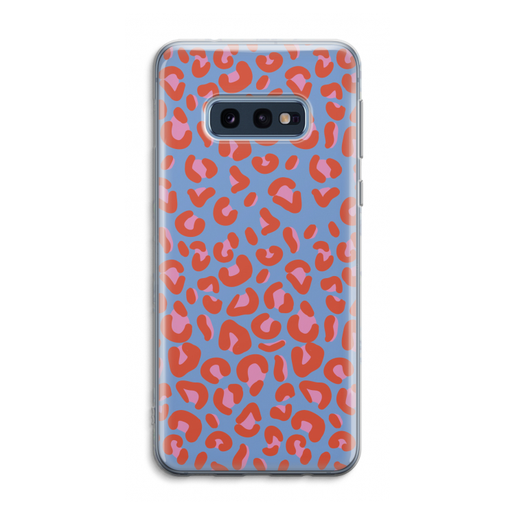 Leopard blue: Samsung Galaxy S10e Transparant Hoesje