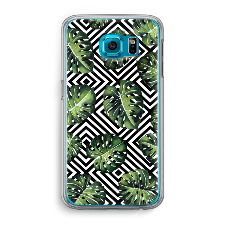 Geometrische jungle: Samsung Galaxy S6 Transparant Hoesje