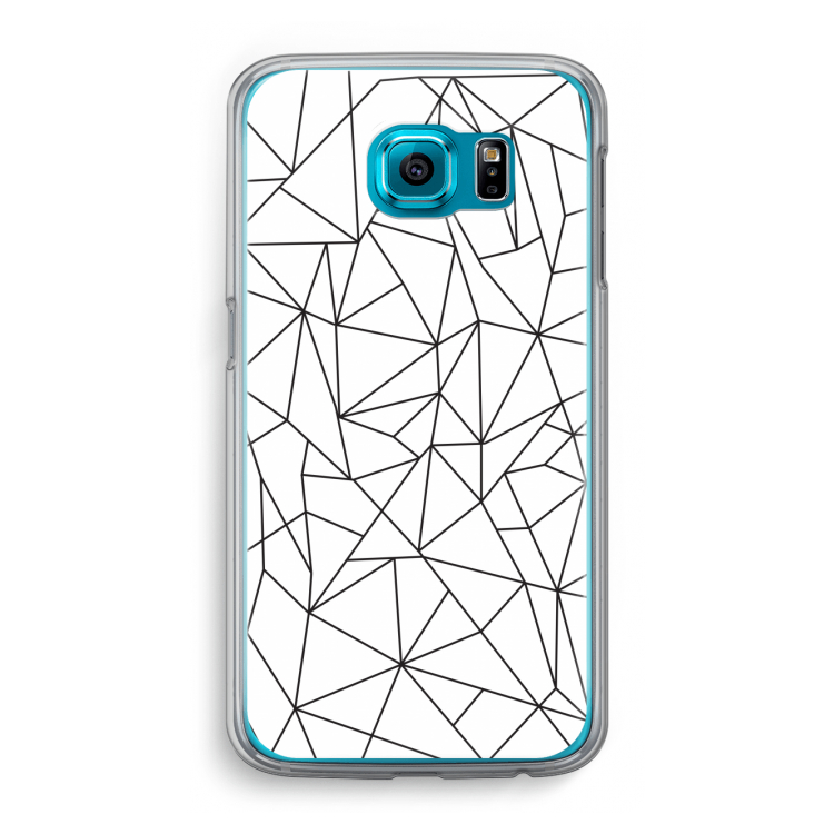 Geometrische lijnen zwart: Samsung Galaxy S6 Transparant Hoesje