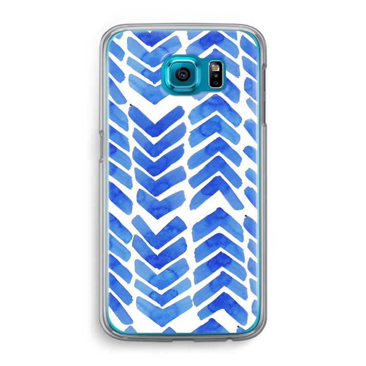 Blauwe pijlen: Samsung Galaxy S6 Transparant Hoesje