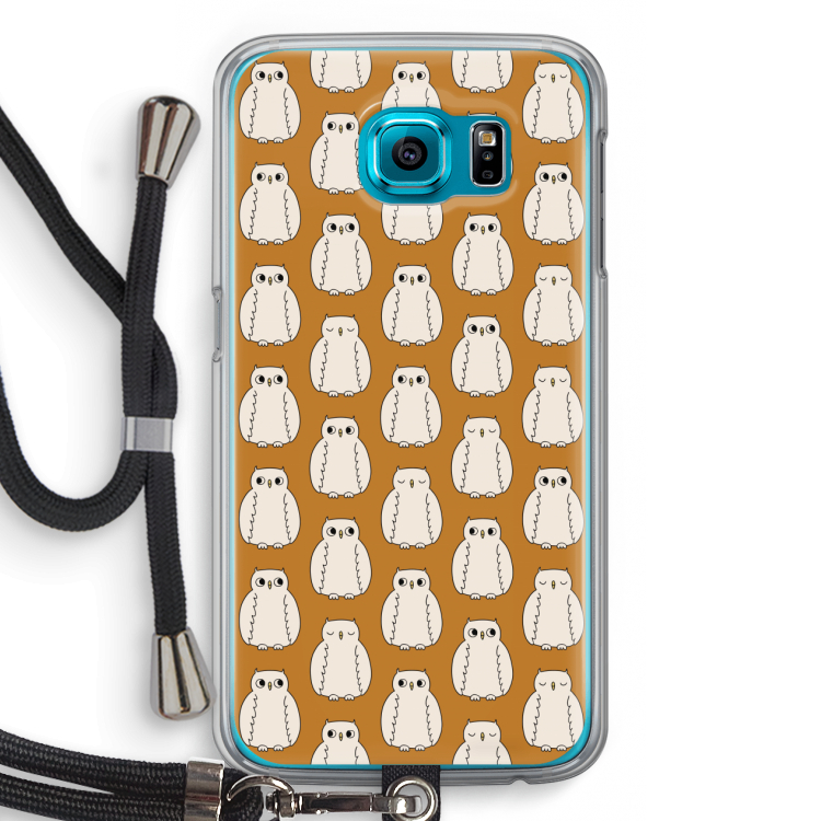 Uilen: Samsung Galaxy S6 Transparant Hoesje met koord