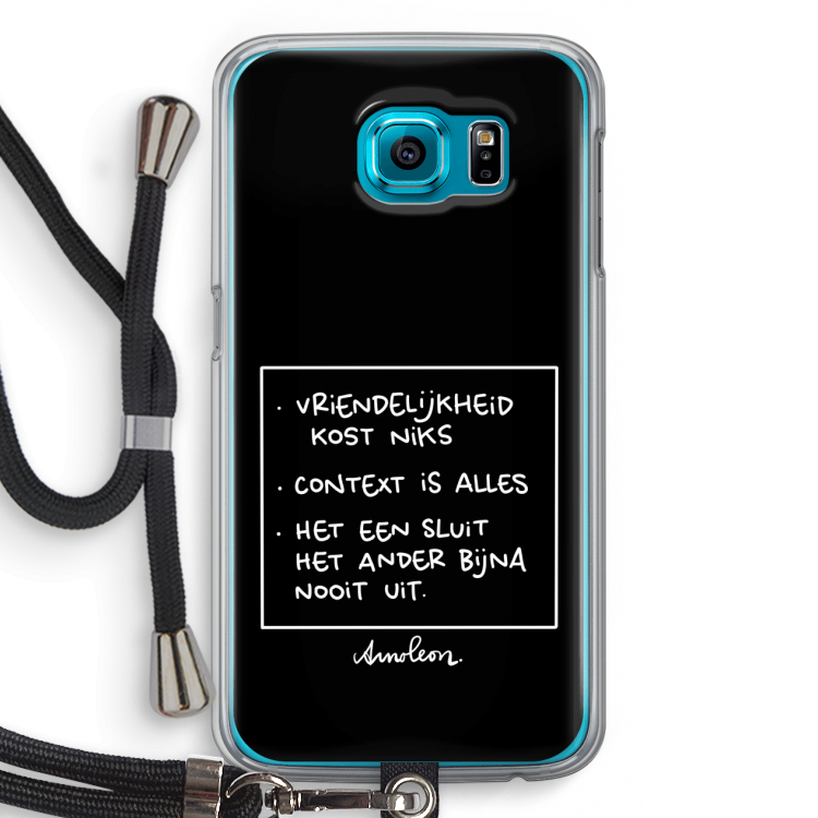 Mijn Motto's: Samsung Galaxy S6 Transparant Hoesje met koord