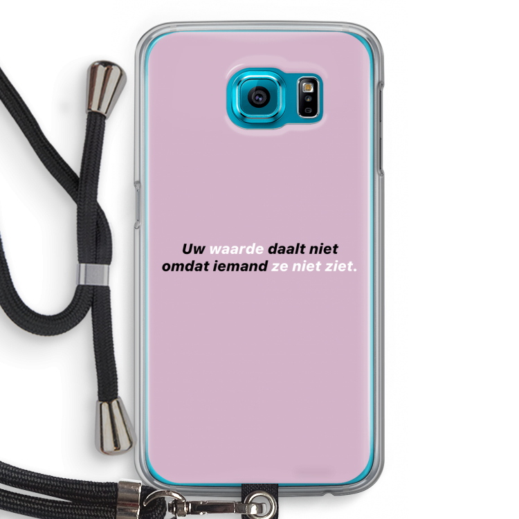 uw waarde daalt niet: Samsung Galaxy S6 Transparant Hoesje met koord