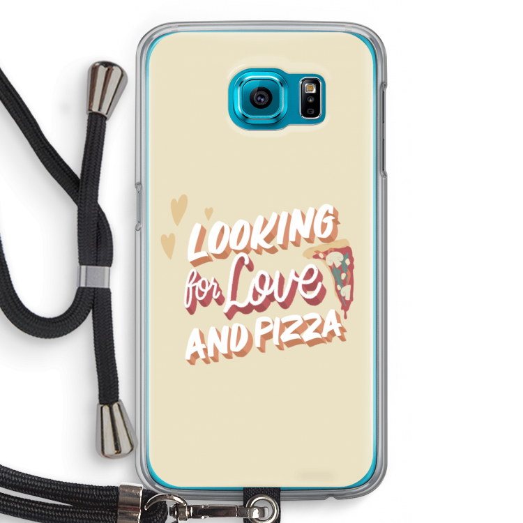 Pizza is the answer: Samsung Galaxy S6 Transparant Hoesje met koord