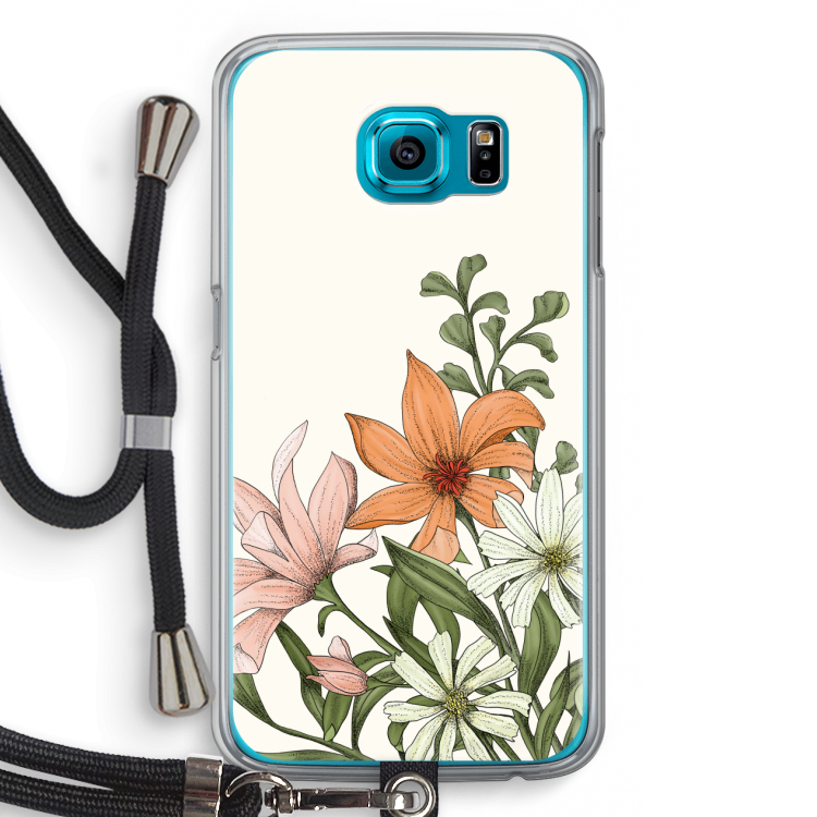 Floral bouquet: Samsung Galaxy S6 Transparant Hoesje met koord
