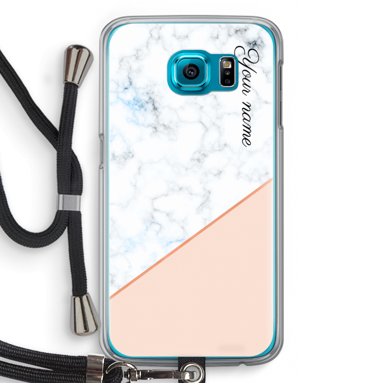 Marmer in stijl: Samsung Galaxy S6 Transparant Hoesje met koord
