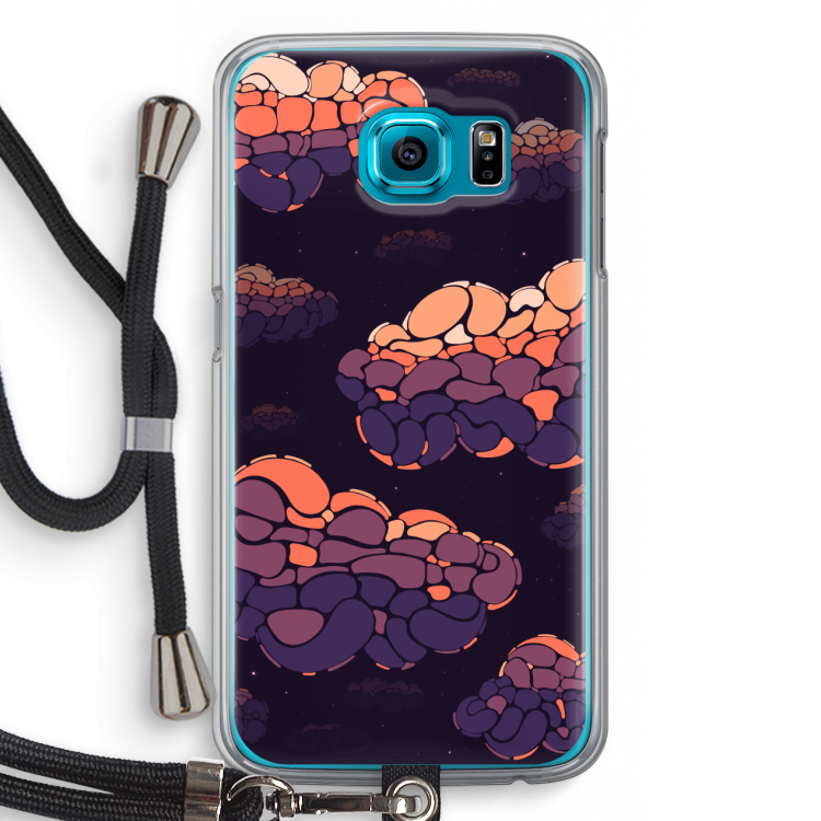 Patroon Wolken: Samsung Galaxy S6 Transparant Hoesje met koord