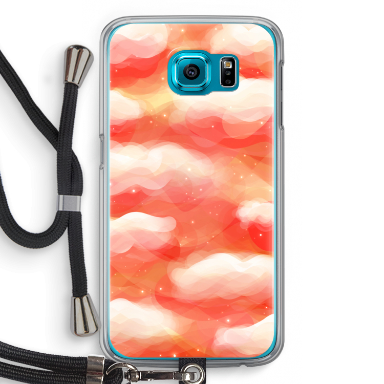 Lichte Wolken: Samsung Galaxy S6 Transparant Hoesje met koord