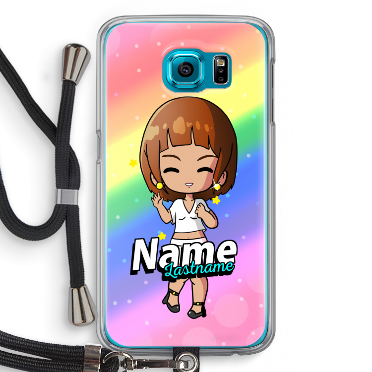 Chibi Maker vrouw: Samsung Galaxy S6 Transparant Hoesje met koord