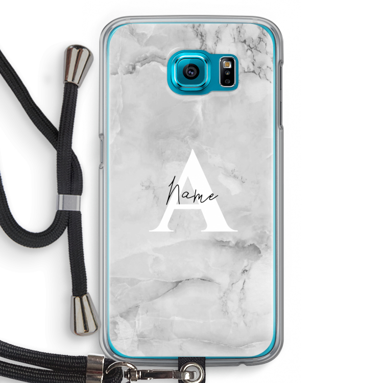 Ivory Marble: Samsung Galaxy S6 Transparant Hoesje met koord